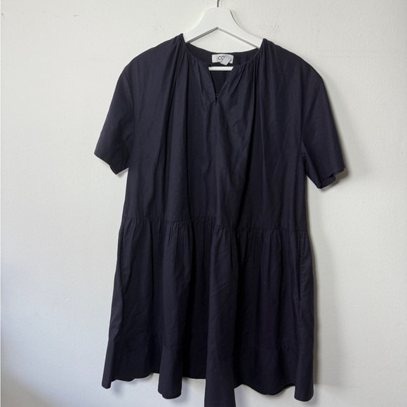 COS Women's cotton Navy Blue PuffDress - 4